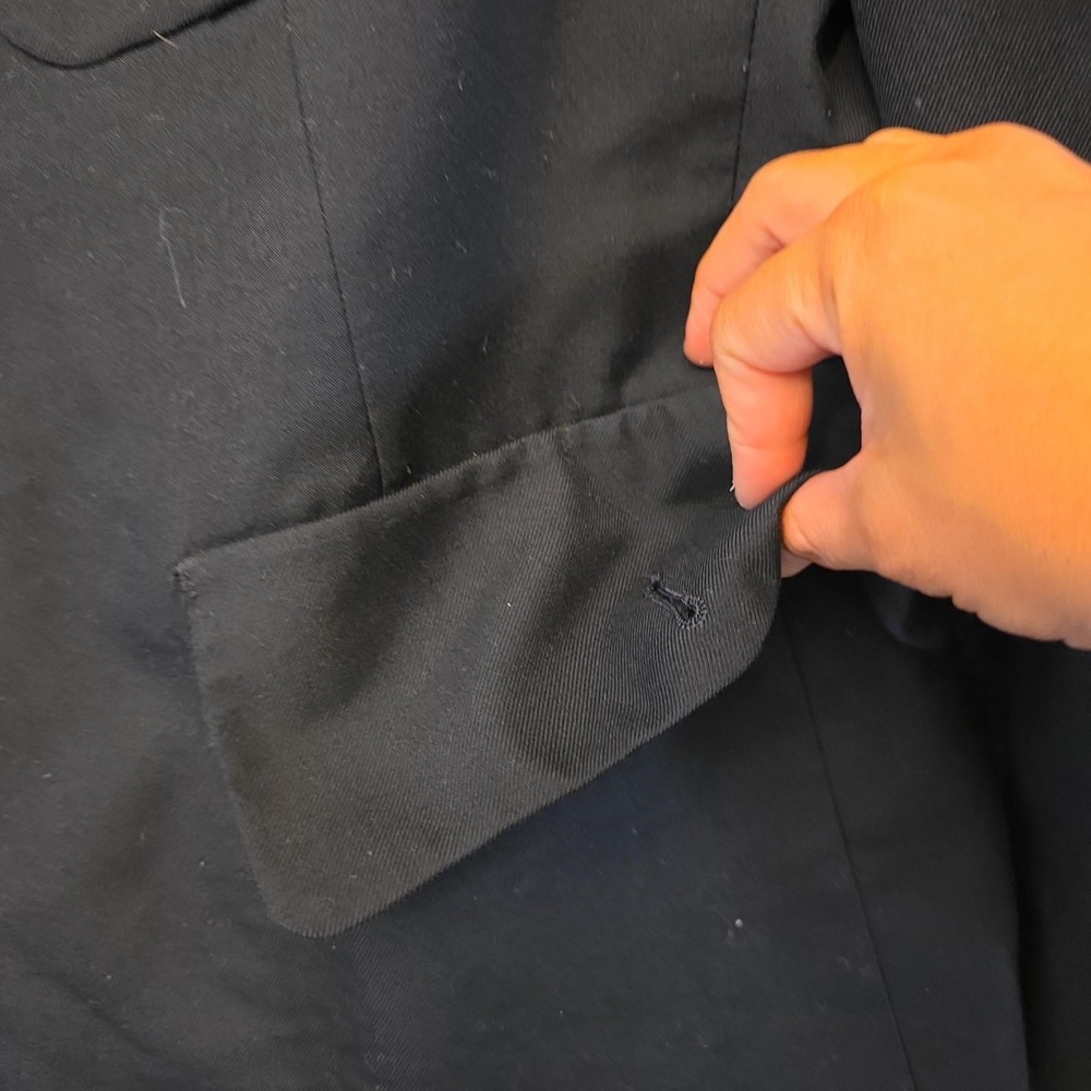 Bremen-Bowdon Suit Jacket Mens 40R Blue Polyester Wool Army Dress ROTC Uniform - Picture 4 of 16